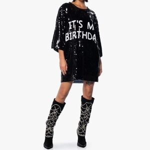 ITS MY BIRTHDAY SEQUIN TSHIRT DRESS